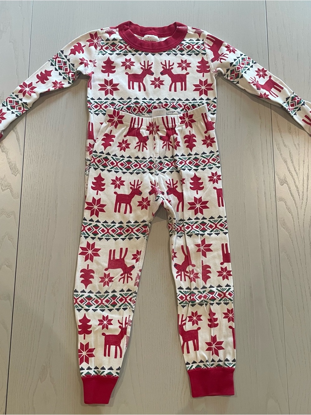 Hanna Andersson Holiday Dear Deer HannaJams Cotton Pajama Set - Size 4 100